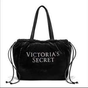 Victoria’s Secret Black Crushed Velvet Tote Bag